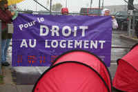 Montréal: le FRAPRU bloque la compagnie Lockheed Martin et l’Agence du revenu du Canada à Québec, october 2010