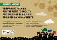 Strategy meeting: Reinventing policies for the right to the city and the right to housing, grounded on human rights - Gwangju, South Korea, 1 October 2019